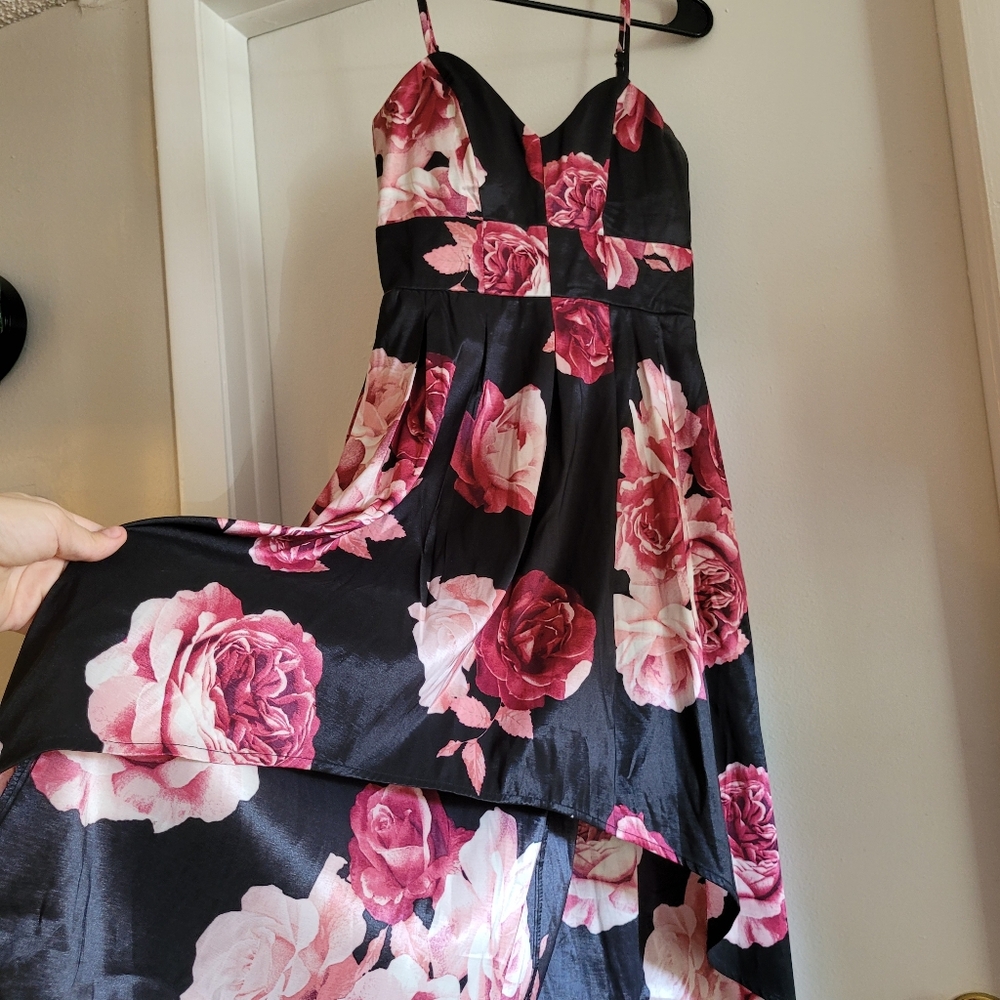Floral Black and Pink Dress